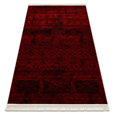 Covor ORIENT 4722 burgundy cu franjuri, stil clasic pentru decor elegant
