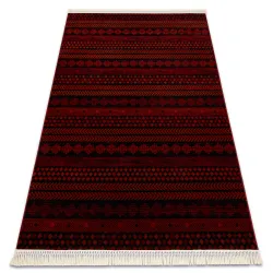 Covor oriental burgundy cu franjuri, stil clasic