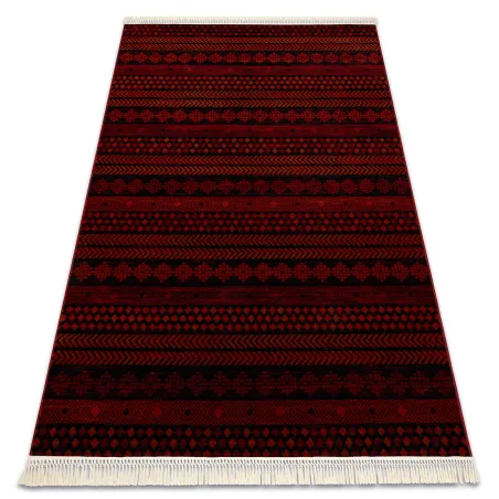 Covor oriental burgundy cu franjuri, stil clasic