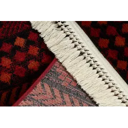 Covor perfect pentru grădină, burgundy cu franjuri