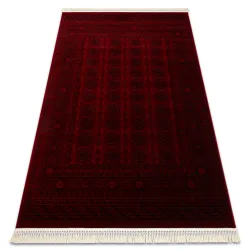 Covor oriental bordo cu franjuri, stil clasic