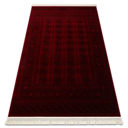 Covor oriental bordo cu franjuri, stil clasic
