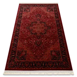 Covor clasic ORIENT Y307 în bordou cu ciucuri