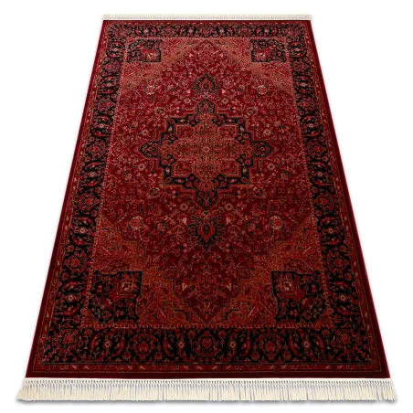 Covor clasic ORIENT Y307 în bordou cu ciucuri