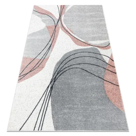 Covor FUSION 5868 geometric în alb și roz închis, design modern, abstract