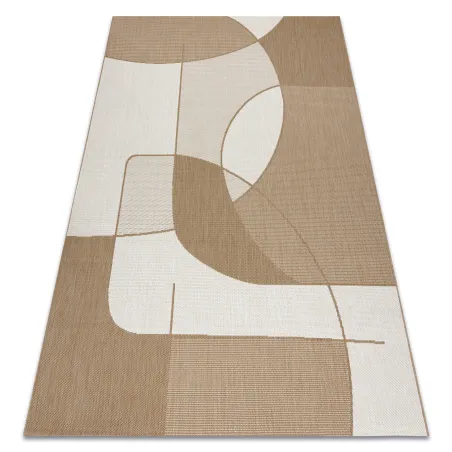Covor sisal geometric de culoare bej natural, material rezistent