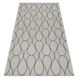 Covor Sisal FLAT Picături Crem/Negru