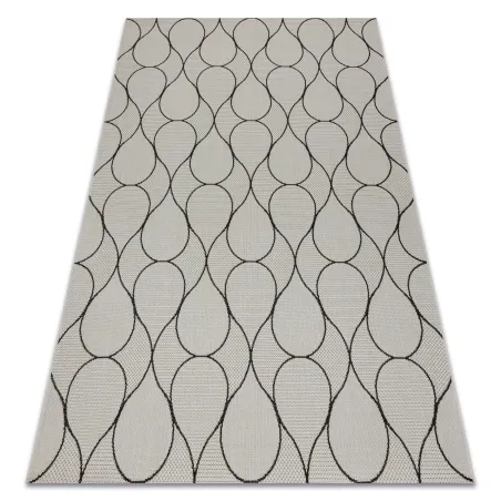 Covor din sisal crem și negru, perfect pentru decoruri moderne