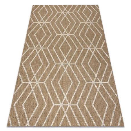 Covor sisal geometric în culoare bej natural, material rezistent