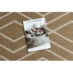 Covor sisal geometric, ideal pentru decorarea camerelor moderne, culoare bej