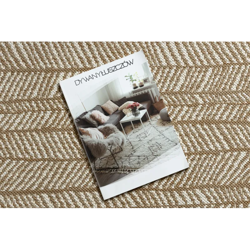 Covor din sisal bej, perfect pentru living sau birou