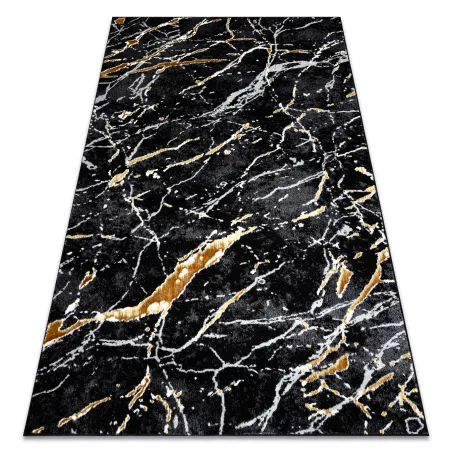 Covor ALLURE 1963 Marmura - covor elegant, structurat, glamour negru/auriu