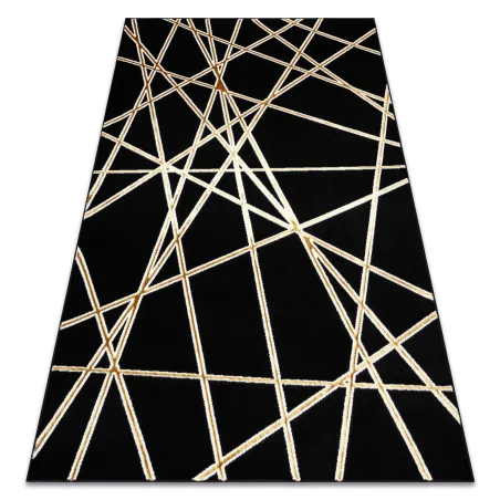 Covor geometric ALLURE 1964 elegant negru și auriu, covor modern