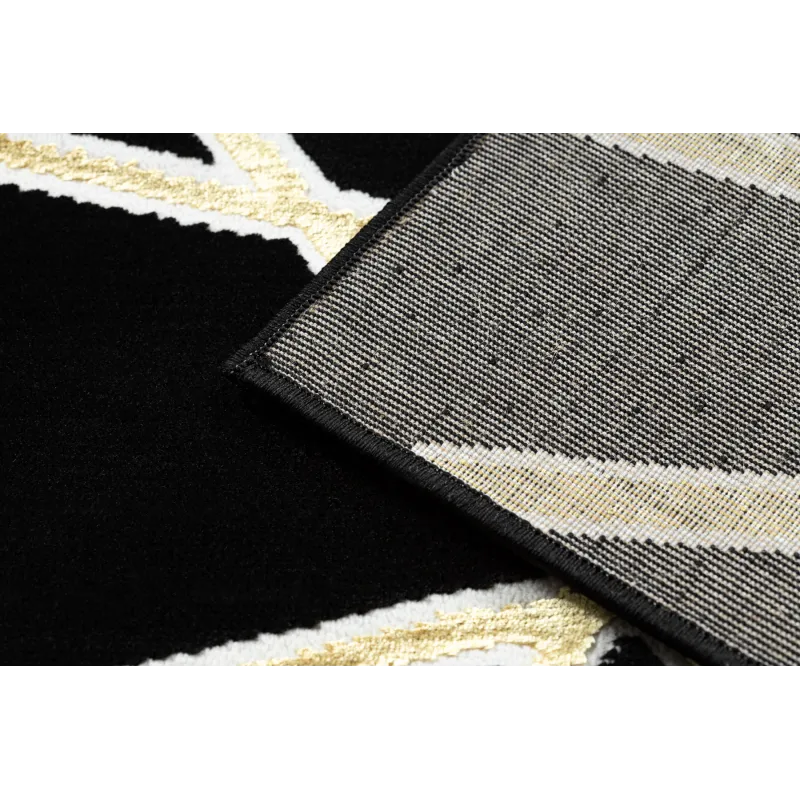 Covor ALLURE 1964 cu textură, elegant negru și auriu, perfect pentru sufragerie