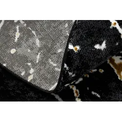 Covor rotund pentru living, elegant negru și aur, stil glamour