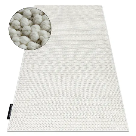 Covor CASABLANCA LOOP alb cu bucle, covor modern pentru living