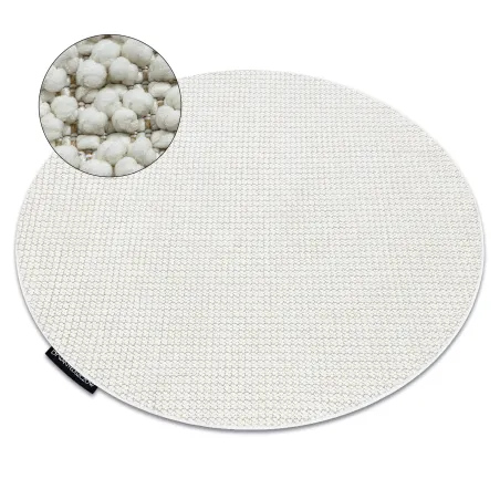 Covor rotund CASABLANCA LOOP alb, moale, ideal pentru decorul modern