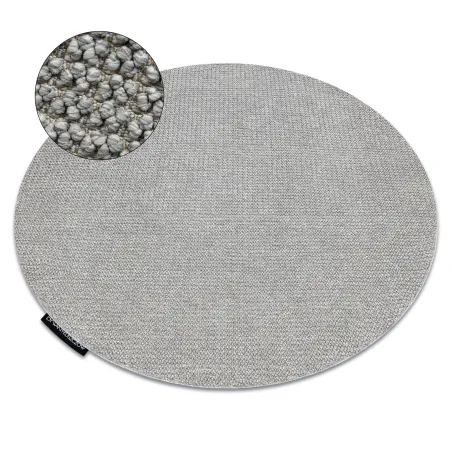 Covor rotund CASABLANCA LOOP gri deschis, moale, din material pêtuț, modern