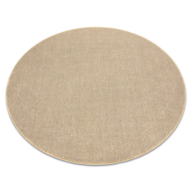 Covor rotund din polipropilenă bej 80 cm, stil modern