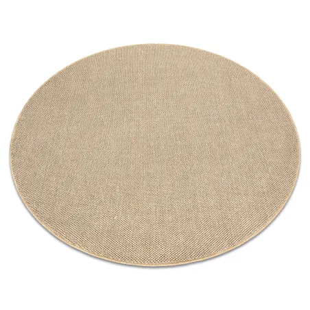 Covor rotund din polipropilenă bej 80 cm, stil modern