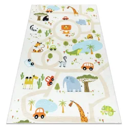 Covor BAMBINO 1165 Zoo, spălabil, antiderapant, pentru copii