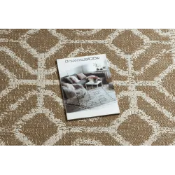 Covor sisal bej cu model geometric