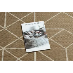 Covor sisal bej geometric, ideal pentru decorarea livingului modern