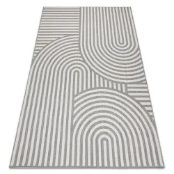 Covor din sisal gri și crem, perfect pentru interioare elegante