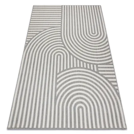Covor din sisal gri și crem, perfect pentru interioare elegante