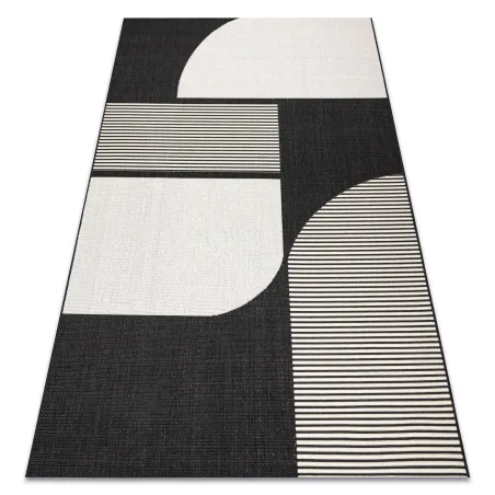 Covor din sisal crem și negru, stil modern, covoare din sisal