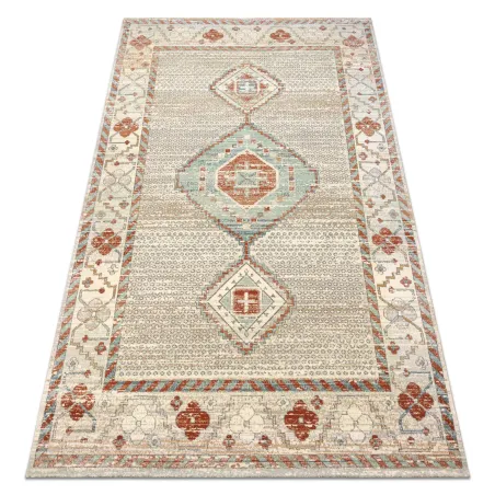 Covor din lână SOHO 477.11.LA100 în stil Boho, bej natural și teracotă