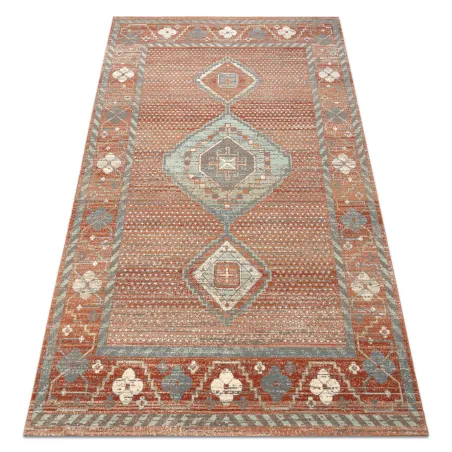 Covor din lână SOHO 477.11.LA000 în stil Boho, teracotă naturală și gri