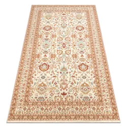 Covor din lână SOHO 477.26.LA100 în bej natural și teracotă, ornament elegant