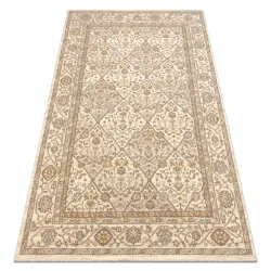 Covor din lână SOHO bej natural cu model geometric de romburi