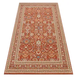 Covor din lână SOHO terracotă cu ornament, ideal pentru decorarea camerei de zi