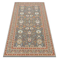 Covor din lână SOHO cu ornament natural albastru și teracotă