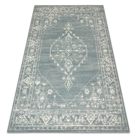 Covor din lână ABBY 486.10.LA500 albastru și bej cu ornament clasic