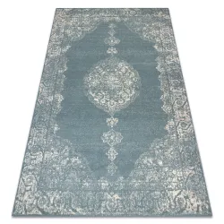Covor din lână ABBY 486.24.LA500 cu ornament clasic albastru