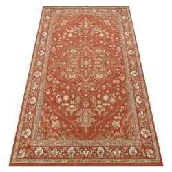 Covor din lână SOHO cu ornament teracotă și bej, design elegant