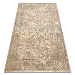 Covor din lână SOHO 477.04.LA113 în bej natural și maro, design ornamentat elegant