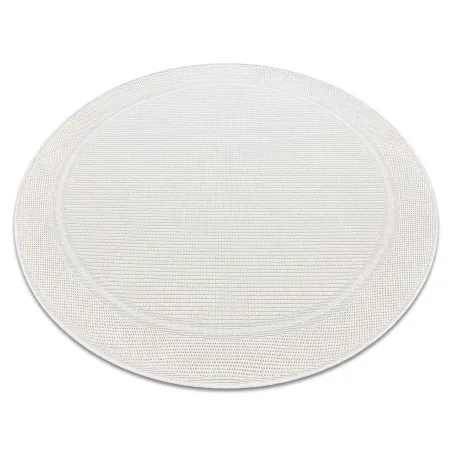 Covor rotund TIMO 5979 din sisal alb pentru exterior, produs de calitate a doua