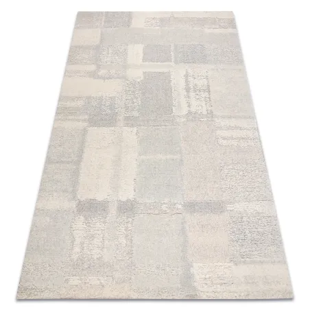 Covor geometric din lână FLUX 461.43.AE110 crem și gri