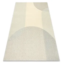 Covor geometric FLUX 461.7.AE120 din lână în nuanțe de bej și gri