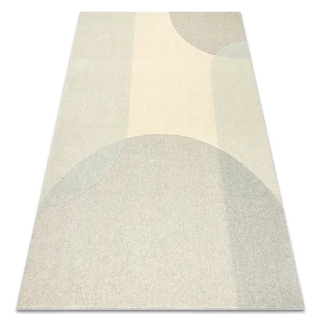 Covor geometric FLUX 461.7.AE120 din lână în nuanțe de bej și gri