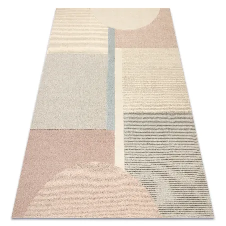 Covor geometric FLUX din lână 461.1.AE990 în nuanțe de crem și bej