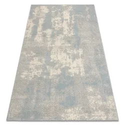Covor FLUX 461.2.AE500 din lână, abstract, în nuanțe de crem și albastru