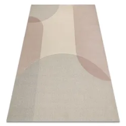 Covor geometric din lână în nuanțe de bej și roz, stil loft