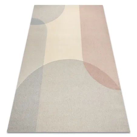 Covor geometric din lână FLUX 461.7.AE990 în nuanțe de bej și gri