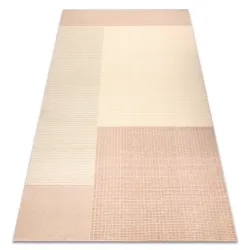 Covor geometric din lână FLUX în nuanțe de bej și roz, stil loft