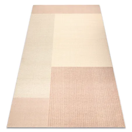 Covor geometric din lână FLUX în nuanțe de bej și roz, stil loft